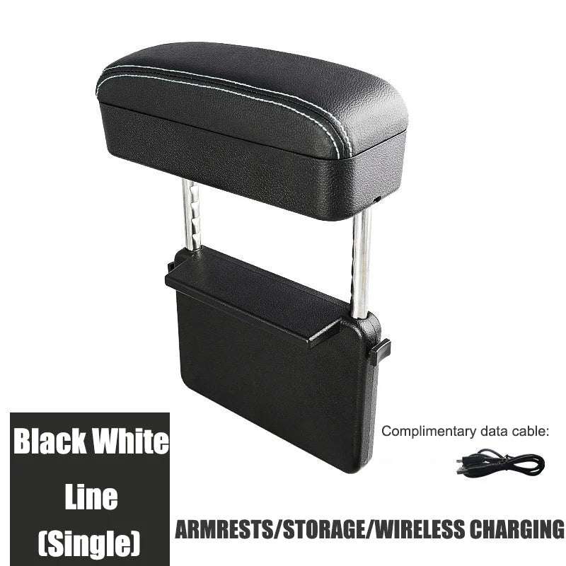 Car Driving Elbow Rest, Armrest Box, Wireless Charging Storage Box, Car Seat Gap Storage Storage Box