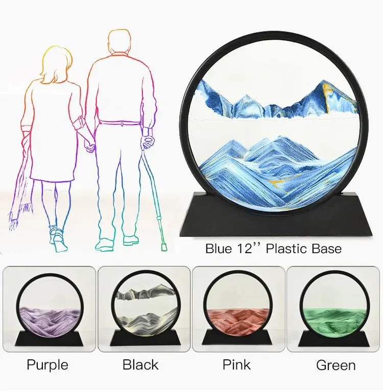 WEPRO™ 3D MOVING SAND ART PICTURE SANDSCAPE IN MOTION DISPLAY FLOWING SAND FRAME FOR DECORR