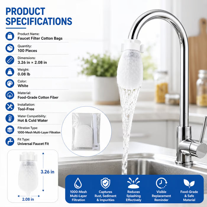 Universal, Splash-Proof Faucet Filter Set