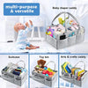 Baby Diaper Caddy Organizer Foldable Felt Storage Bag with Pockets