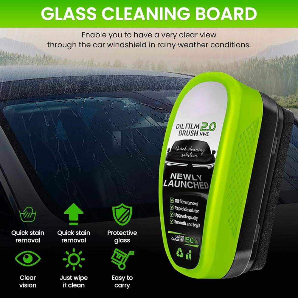 Buy 1 Get 1 Free Automotive Oil Film Cleaning Brush & Glass Polish