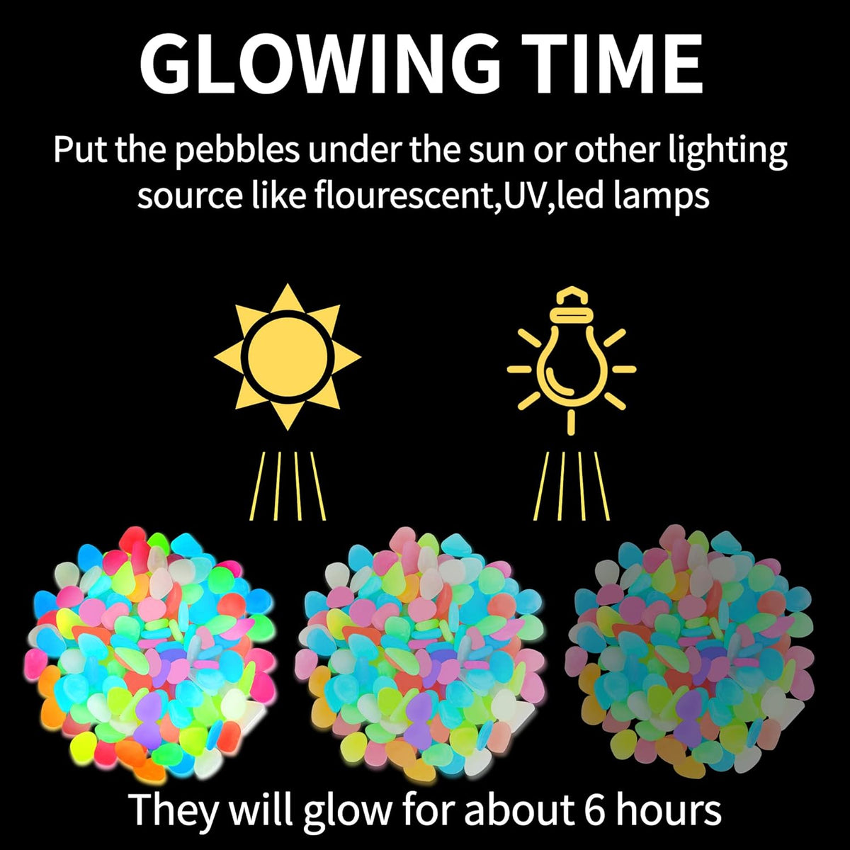 🔥Last Day Sale 49%🔥- Luminous Stones – Mixed Color Glow  (Buy 1 Get 2 Free )
