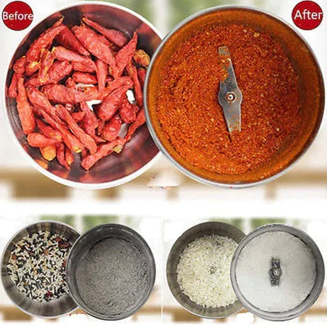 High Power Electric Grinder Machine for Spices, Coffee, Nuts, and Chutneys with Stainless Steel Blades, Best For Every Type Of Dry Ingredients Grinding