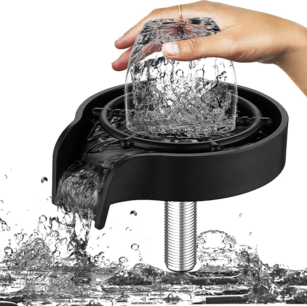 Automatic Cup Washer Glass Rinser for Kitchen Sink Faucet