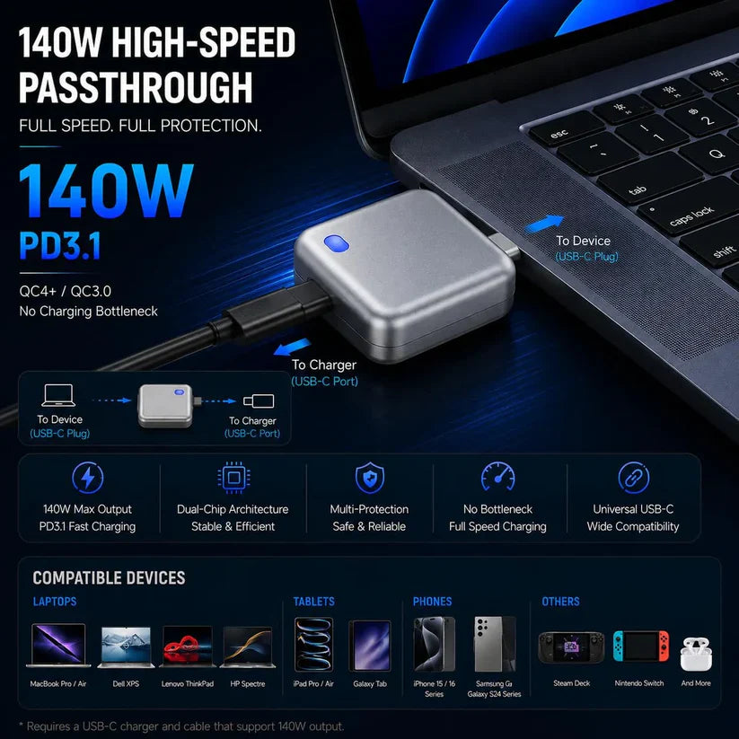 Autopop AI Charger ( 140W Fast Charging )