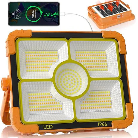 100W Rechargeable Solar Work Light IP66 Waterproof for Outdoor Use
