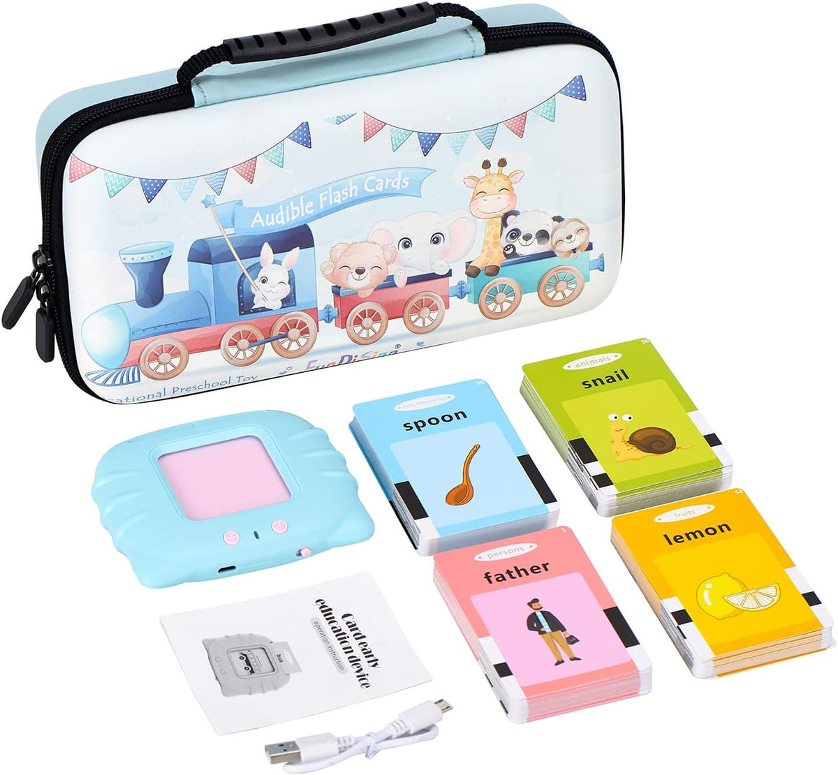 Talking Flash Cards Set with 112 Double-Sided Cards for Kids 1–6 Years