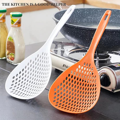 Long Handle Noodle Strainer Scoop for Pasta & Vegetable Cooking