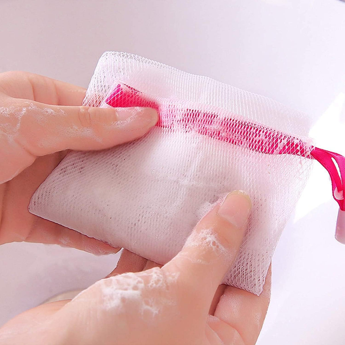 Pack of 3 Soap Net Mesh Pouches Exfoliating Soap Saver Bags