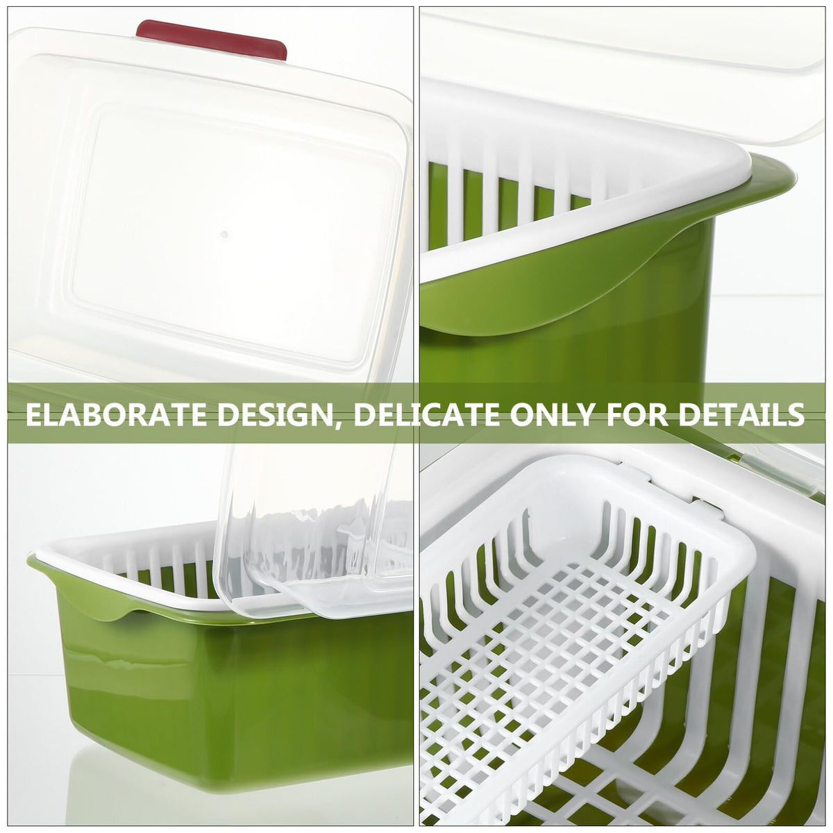 Double Layer Dish Drainer Rack with Storage Box for Kitchen