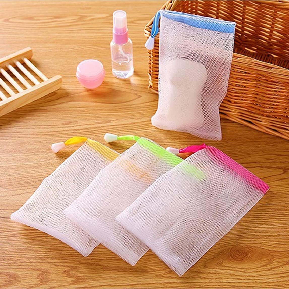 Pack of 3 Soap Net Mesh Pouches Exfoliating Soap Saver Bags