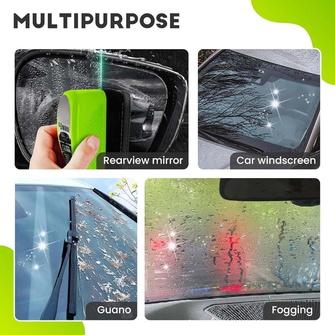 Buy 1 Get 1 Free Automotive Oil Film Cleaning Brush & Glass Polish