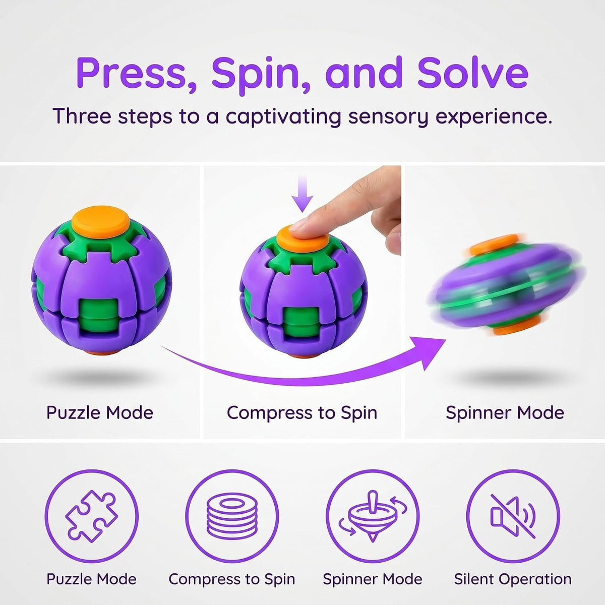 3D Fidget Spinner Ball Toy