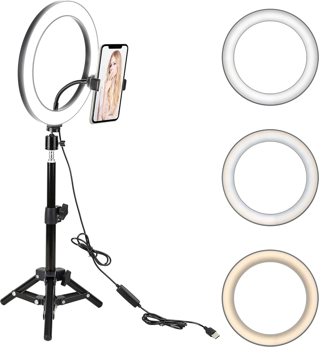 LED Selfie Ring Light with Tripod for Photography & Live Streaming