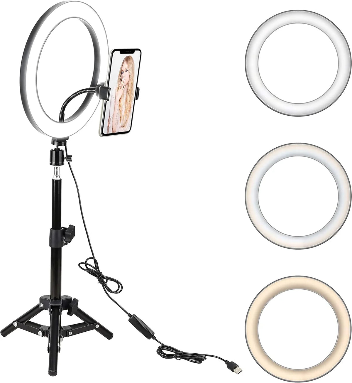 LED Selfie Ring Light with Tripod for Photography & Live Streaming