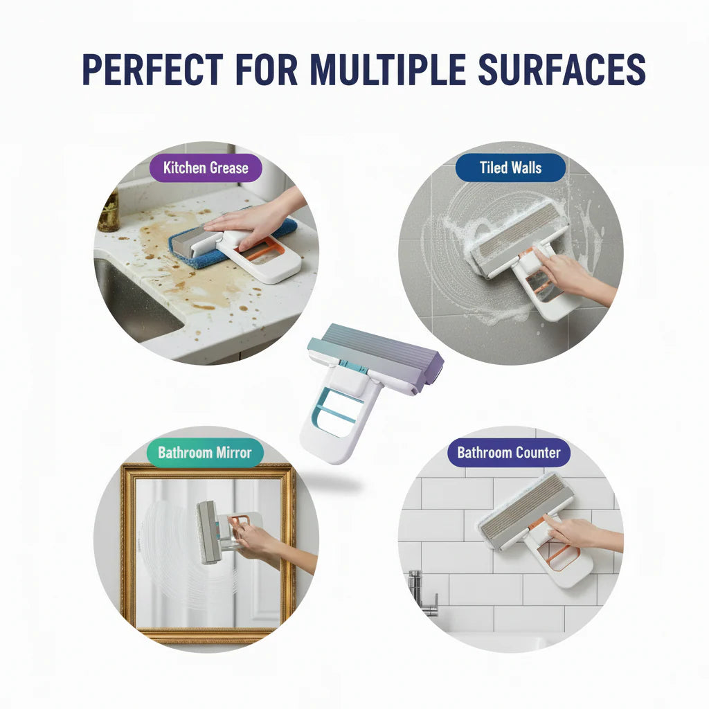 Mini Sponge Mop Self Squeezing Wet & Dry Mop for Kitchen & Bathroom