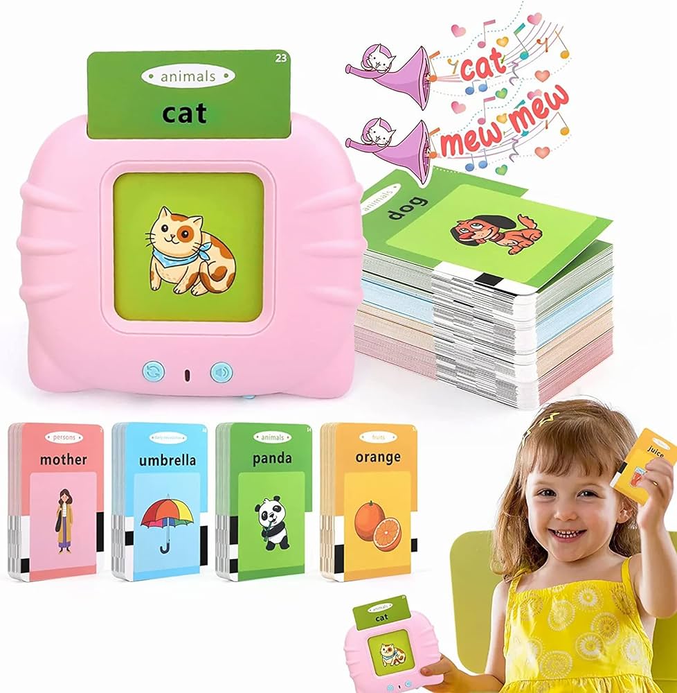 Talking Flash Cards Set with 112 Double-Sided Cards for Kids 1–6 Years