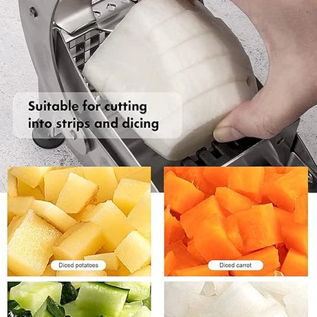 Stainless Steel French Fry Cutter & Vegetable Slicer for Kitchen