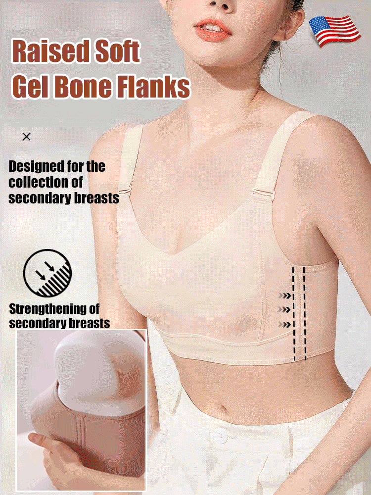 Anti-sagging large breast support Ice Silk bra with secondary breasts