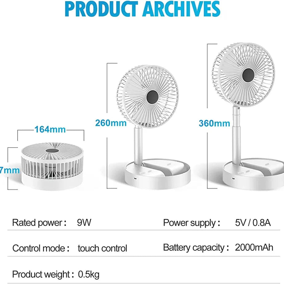 Imported Portable Rechargeable Folding Fan Rs 1999