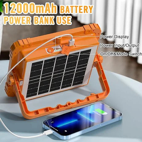 100W Rechargeable Solar Work Light IP66 Waterproof for Outdoor Use