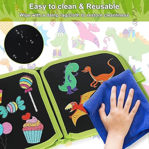 10 Pages Erasable Doodle Drawing Book Kit for Kids with Colors