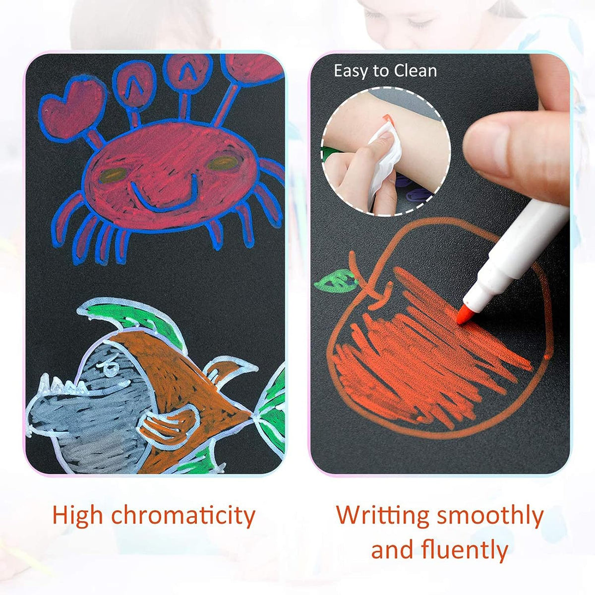 10 Pages Erasable Doodle Drawing Book Kit for Kids with Colors