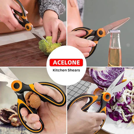 Stainless Steel Kitchen Scissors for Meat, Fish, Vegetables & Herbs