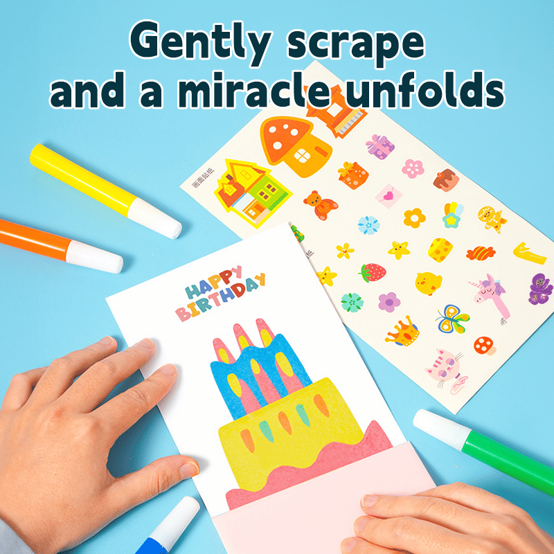 DIY Rainbow Scratch Art Card Kit for Kids – Magic Scratch Painting Set | Creative Drawing & Craft Activity