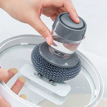 Kitchen soap dispensing push-type palm brush multifunctional cleaning brush