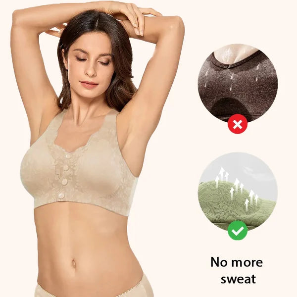 ✨LAST DAY SALE 49% 🔥🔥🔥– Plus Size Zero Feel Lace Full Coverage Front Closure Bra