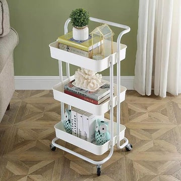 3 tier plastic kitchen trolley rack on wheels – photo 3