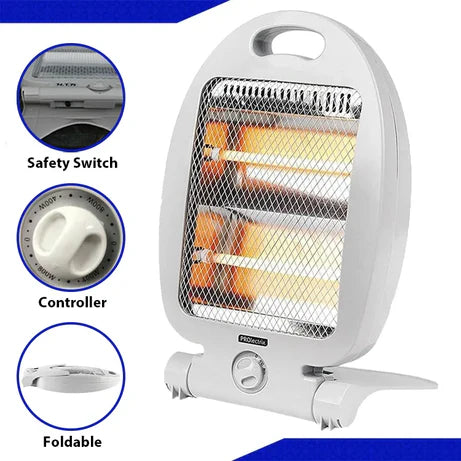 2 Bar Quartz Electric Heater with Overheat Protection & Energy Saver