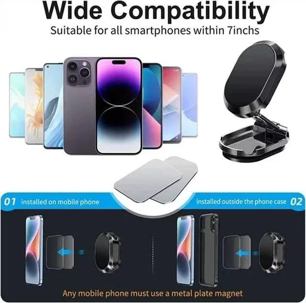 🔥Last Day Promotion 49% OFF - Alloy Folding Magnetic Car Phone Holder