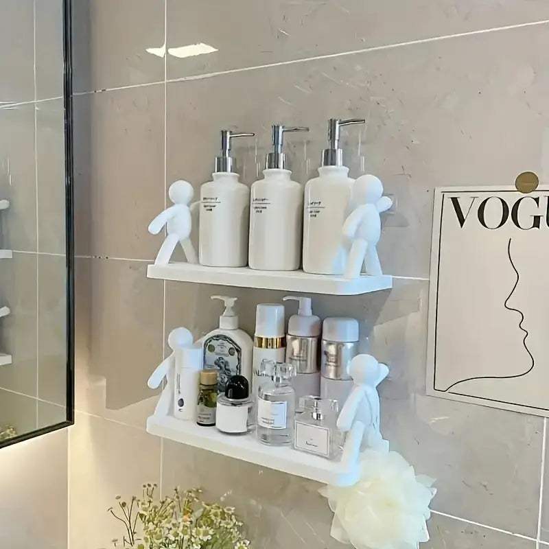 Modern Humanoid Plastic Wall-Mounted Storage Shelf