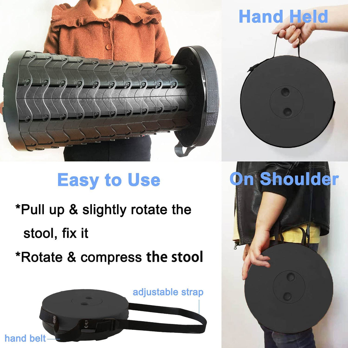 Portable Telescopic Retractable Stool Adjustable Camping Chair