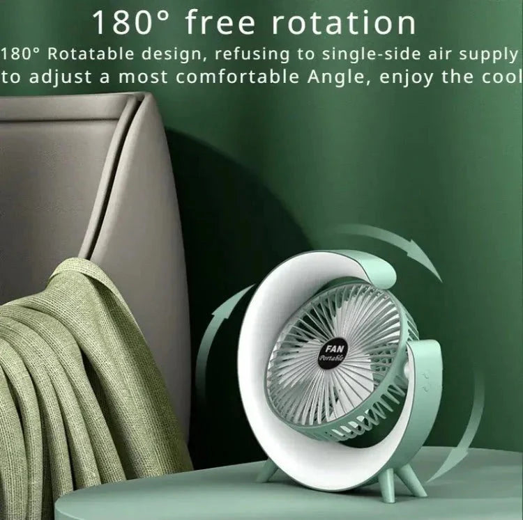 USB Desk Fan With LED Light