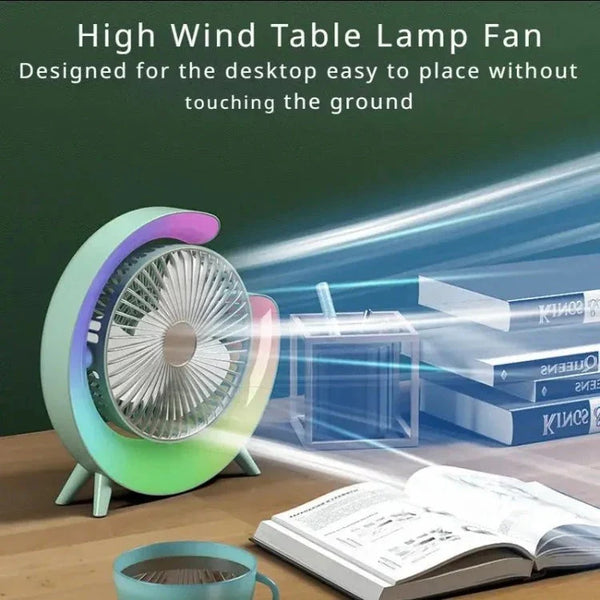 USB desk fan with LED light