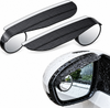 Car Blind Spot Mirrors &amp; Side Mirror Rain Covers – Carbon Fiber Black, 1 Pair
