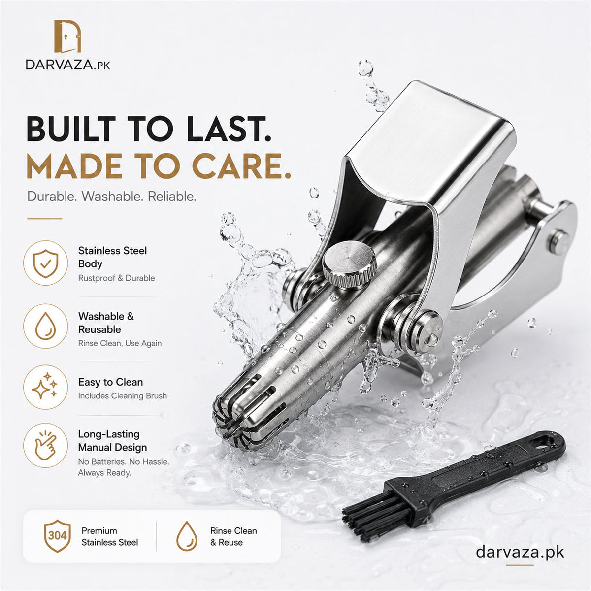 Vintage Style Manual Mechanical Nose Hair Trimmer