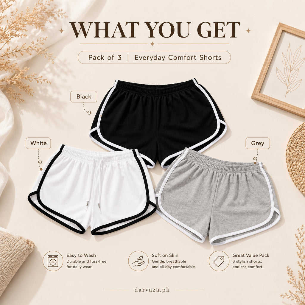 Buy 1 Get 2 Free – Pack of 3 Premium Soft Cotton Boxer Shorts