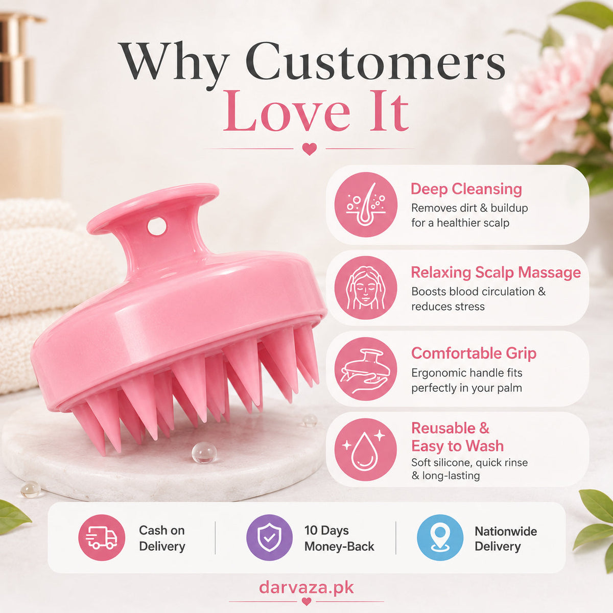 Pack of 2 Soft Silicone Scalp Relaxing Massager