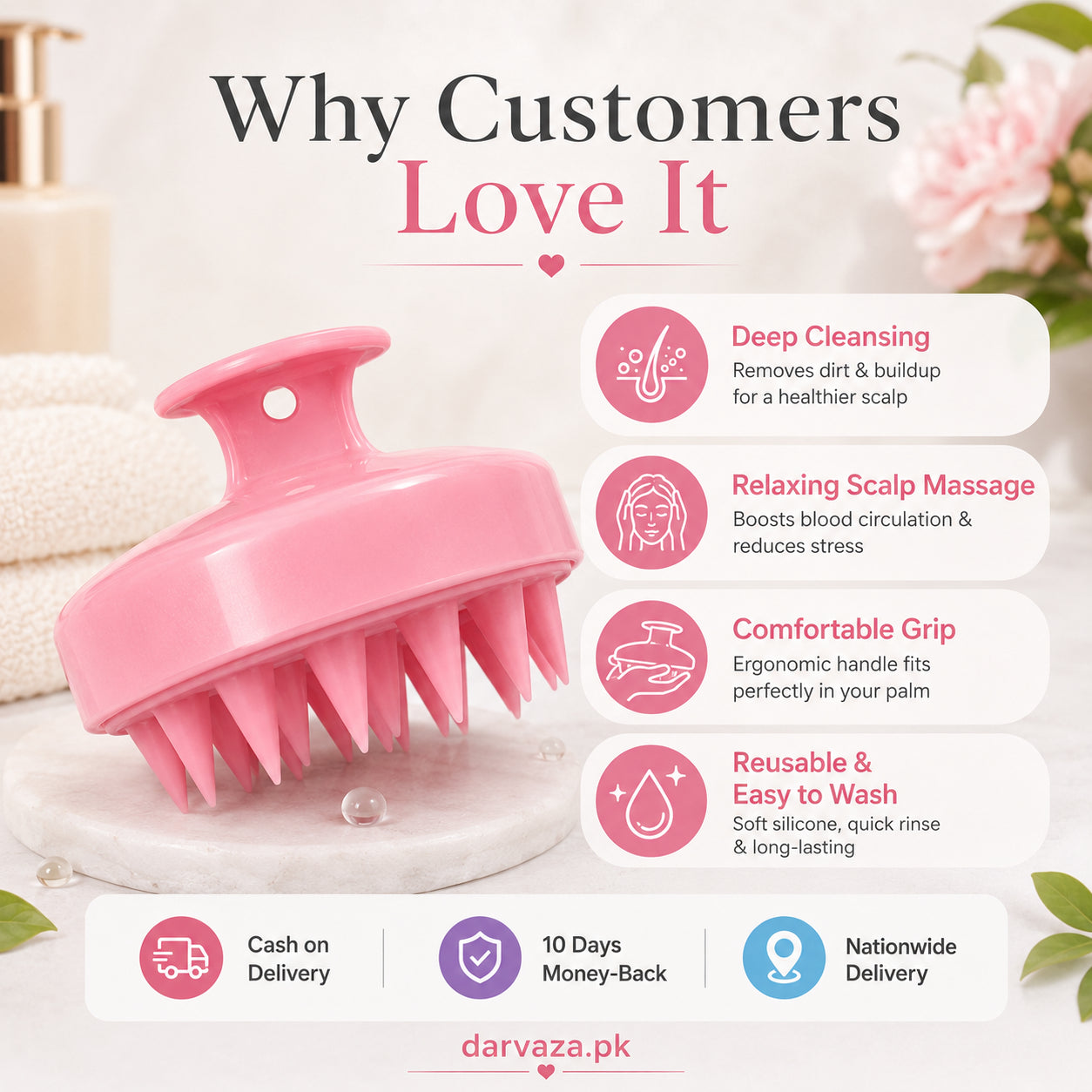 Pack of 2 Soft Silicone Scalp Relaxing Massager