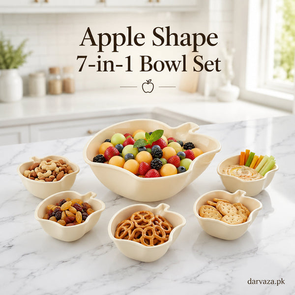 Apple Bowl Set 7 in 1 – Premium Serving Bowls for Snacks, Fruits & Dips