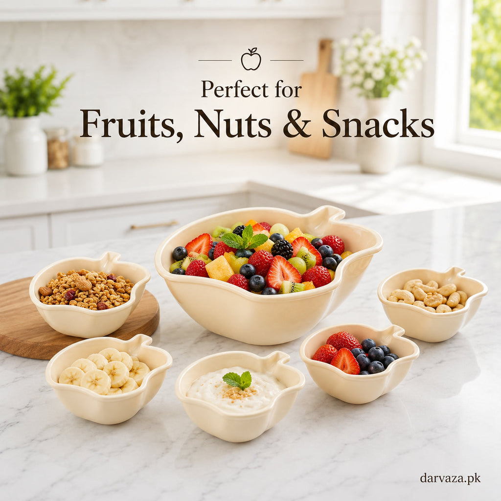 Apple Bowl Set 7 in 1 – Premium Serving Bowls for Snacks, Fruits & Dips