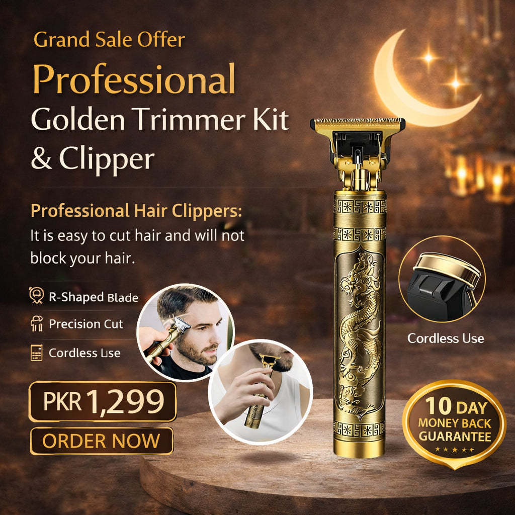Professional Golden Trimmer Kit & Clipper Rs 1299 Grand Sale Offer