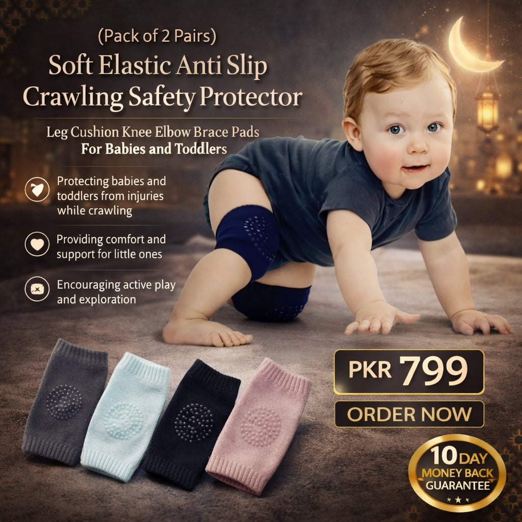 Pack of 2 Baby Crawling Knee & Elbow Protector Pads Anti-Slip