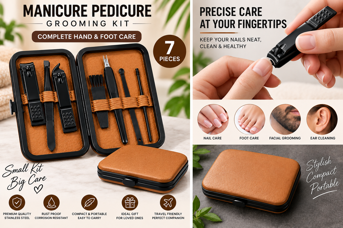 7-Piece Manicure Pedicure Grooming Kit