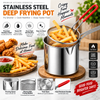 Premium Stainless Steel Deep Frying Pot with Removable Frying Basket