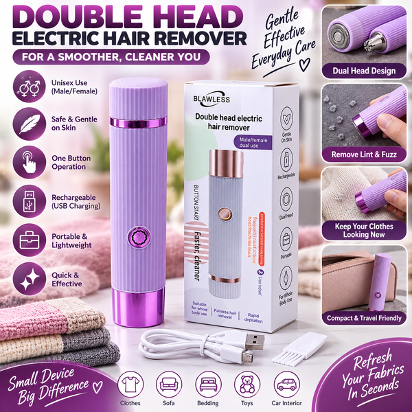 Double head electric facial hair remover